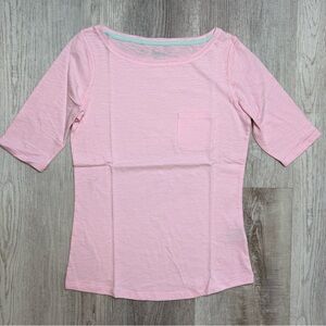 Boden Boatneck Light Pink Elbow Length Sleeve Tee Shirt Women’s Size 6 NWOT